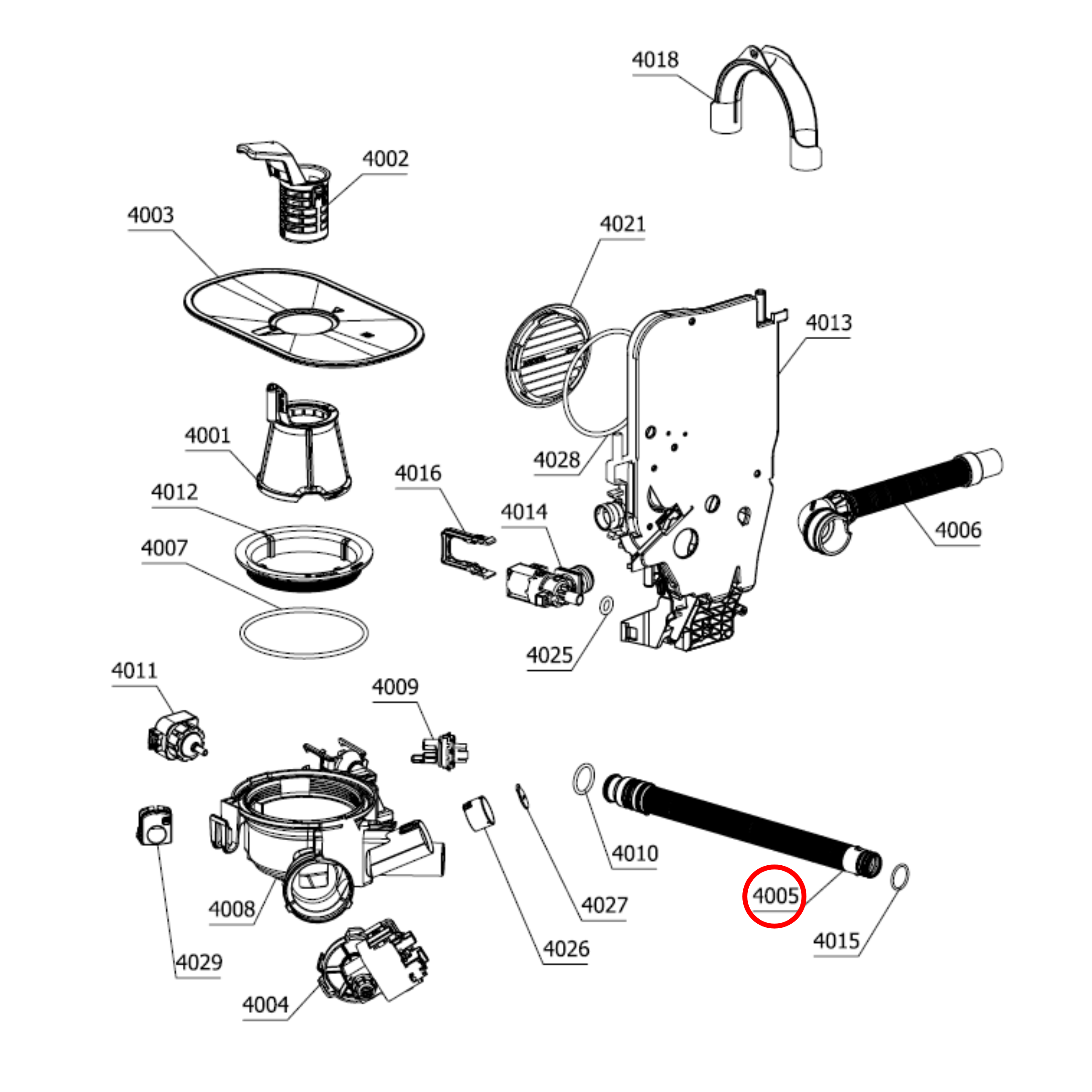 825235 Asko Dishwasher Drain Hose Inner - 563263