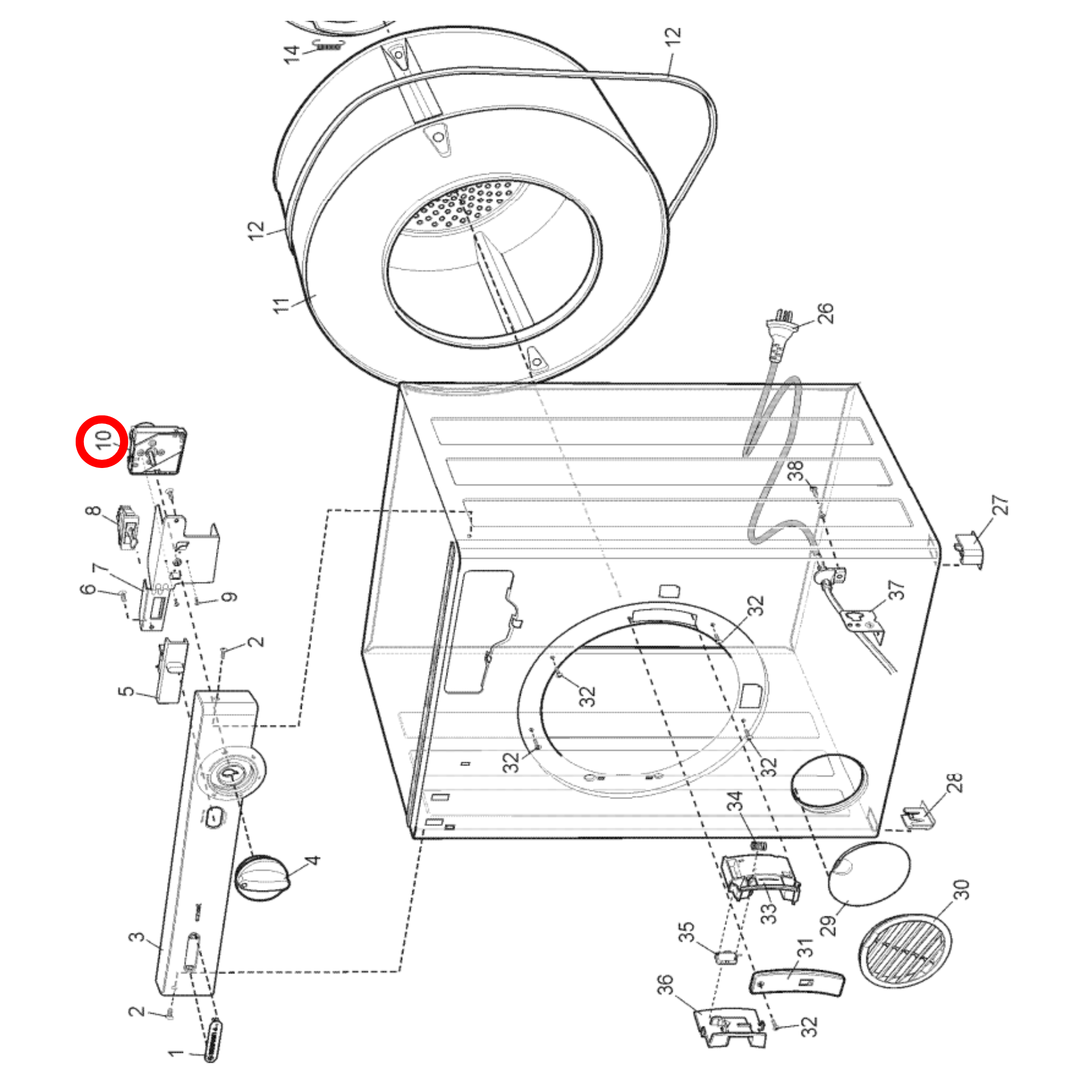 140041007018 Simpson Dryer Timer - 0574300031, A04100701