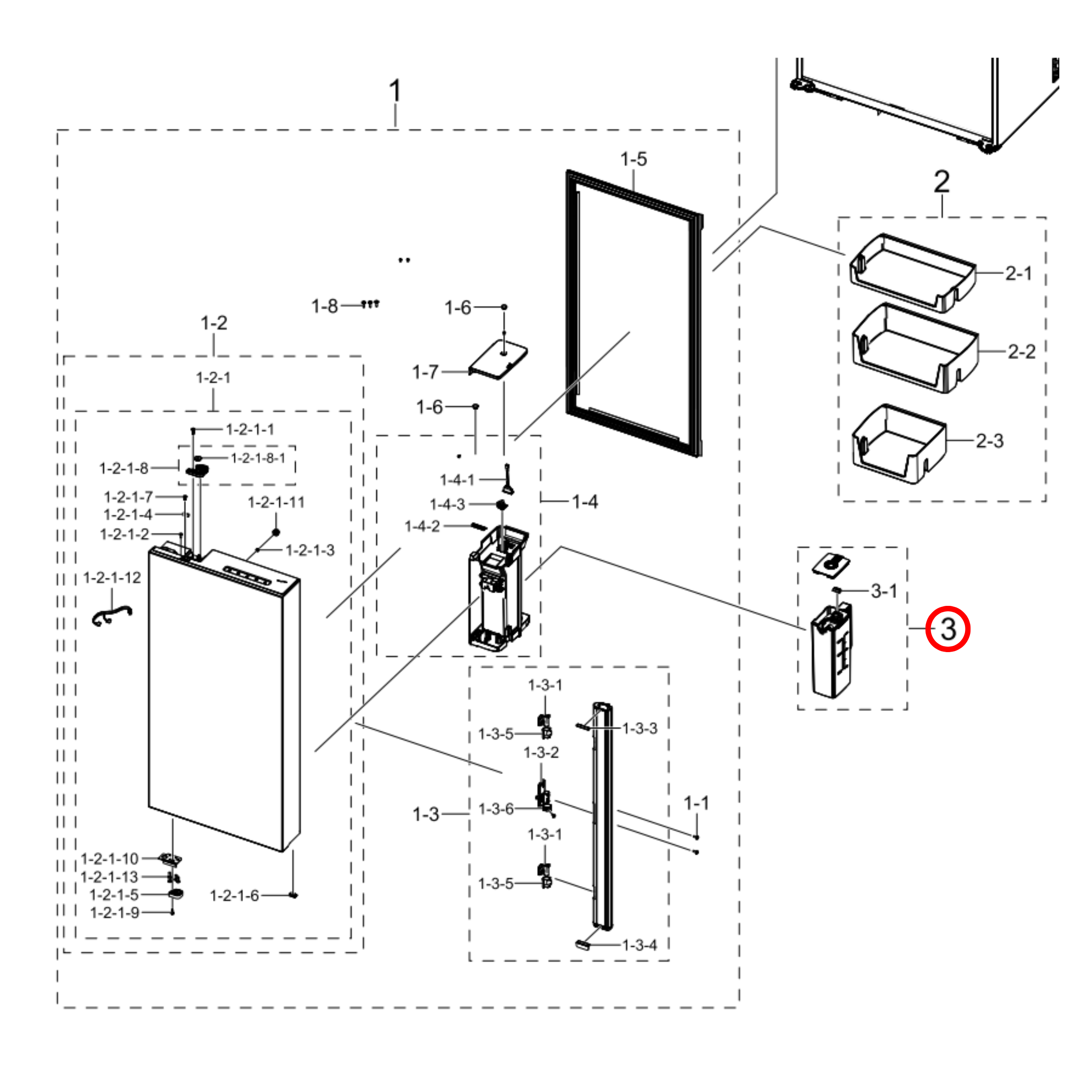 DA97-21261H Samsung Fridge Water Filter Jug - DA97-21261K