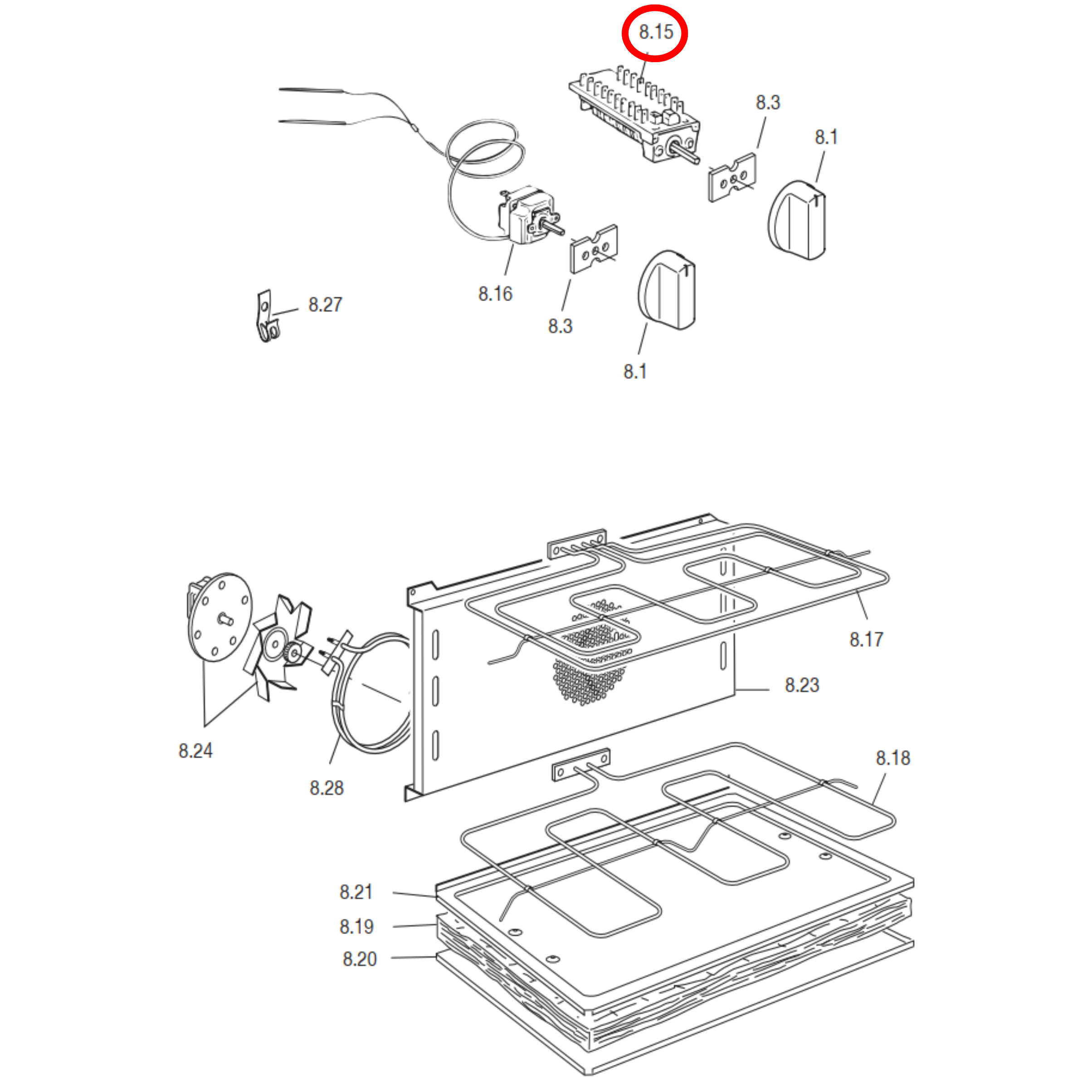 050028.1 Delonghi, Kleenmaid Oven Function Selector Switch - 573632