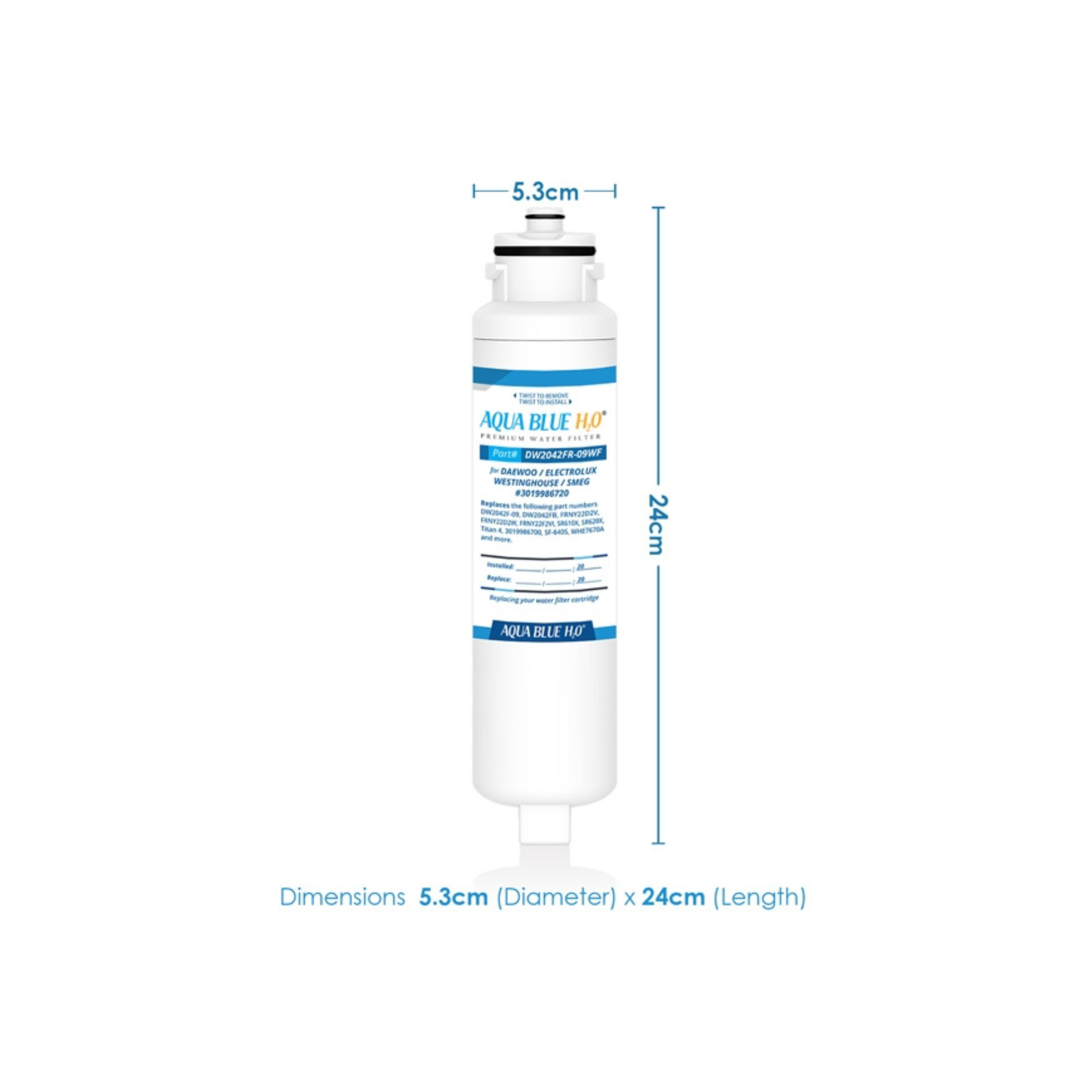 DW2042FR-09-WF Daewoo, Hisense, Smeg, Westinghouse Fridge Filter