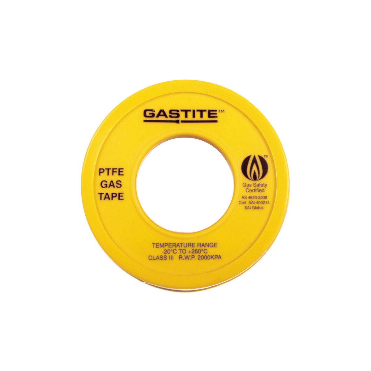 12Mm x 10M Yellow Thread Seal PTFE Gas Tape to suit Gastite