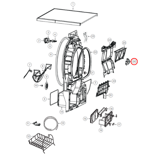 Parts diagram showing H0024000290 for Fisher & Paykel & Haier dryer models