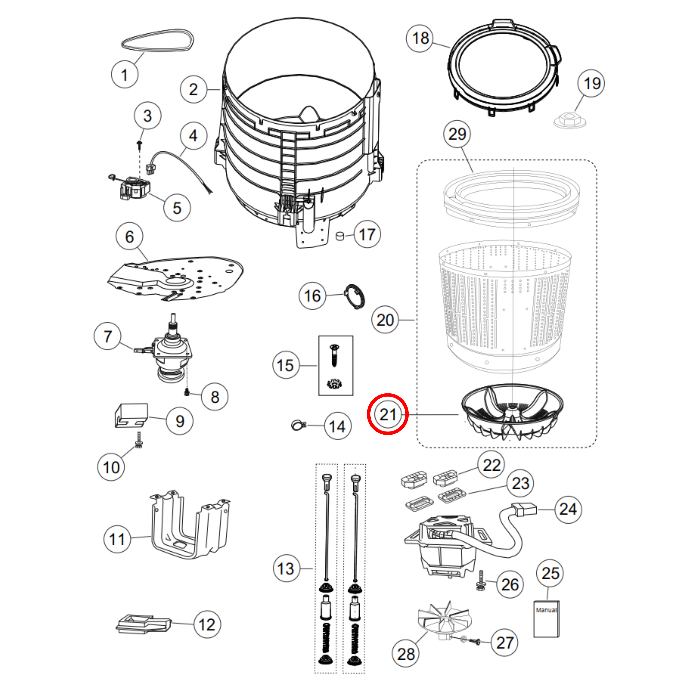 H0030206185 Haier Top Load Washing Machine Pulsator