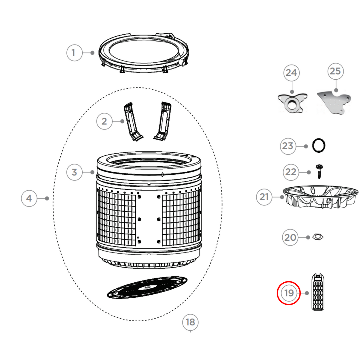 H0030811660 Fisher & Payel, Haier Front Load Washing Machine Lint Filter