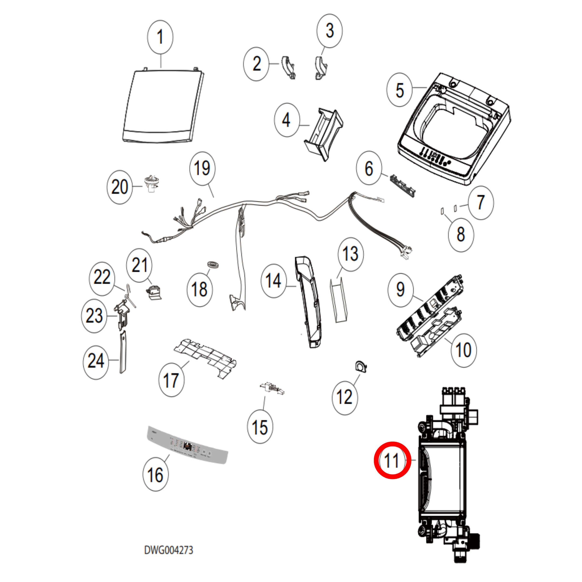 H0030812041A Fisher & Paykel, Haier Washing Machine Water Tank Assembly