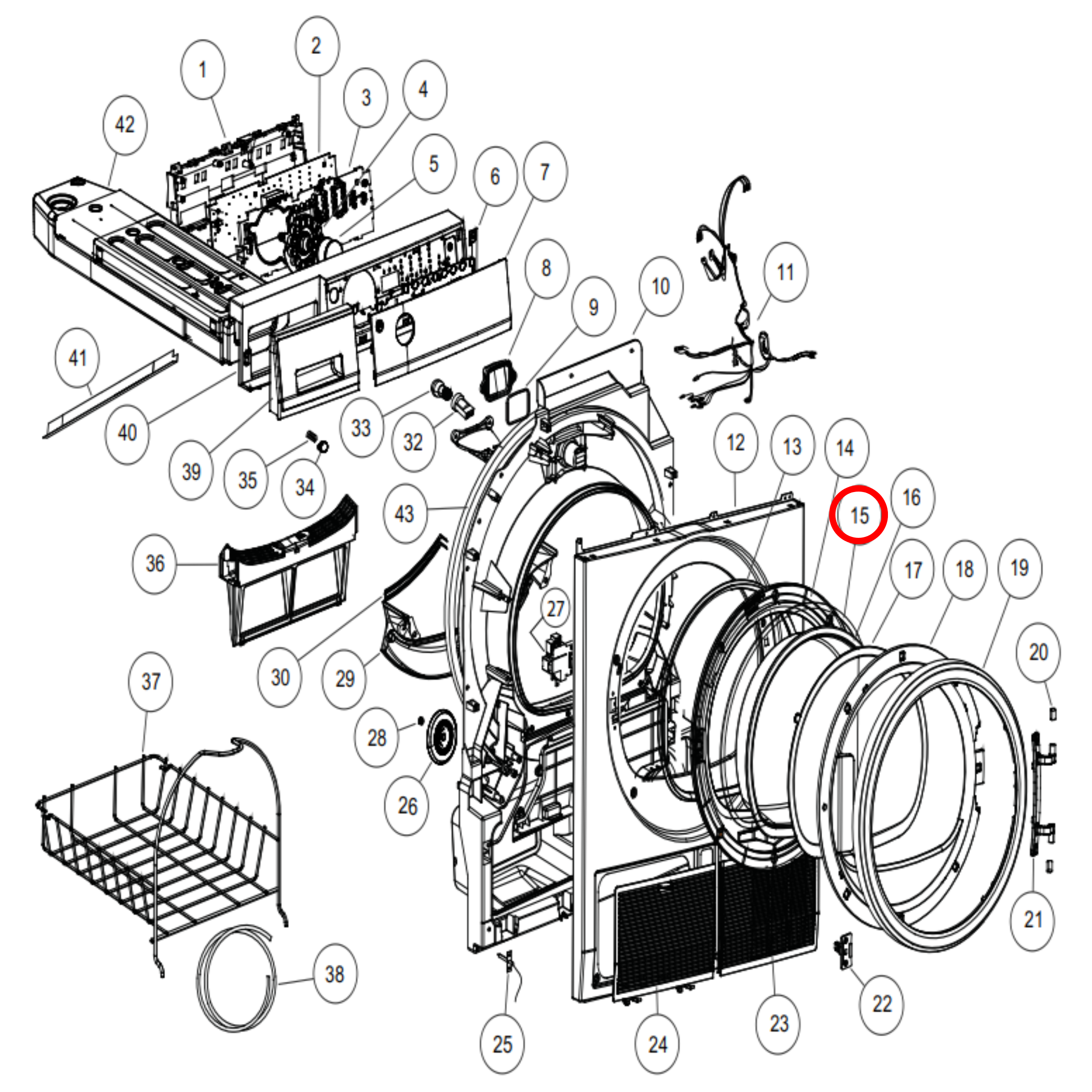 H0180300026 Fisher & Paykel Dryer Inner Door Seal