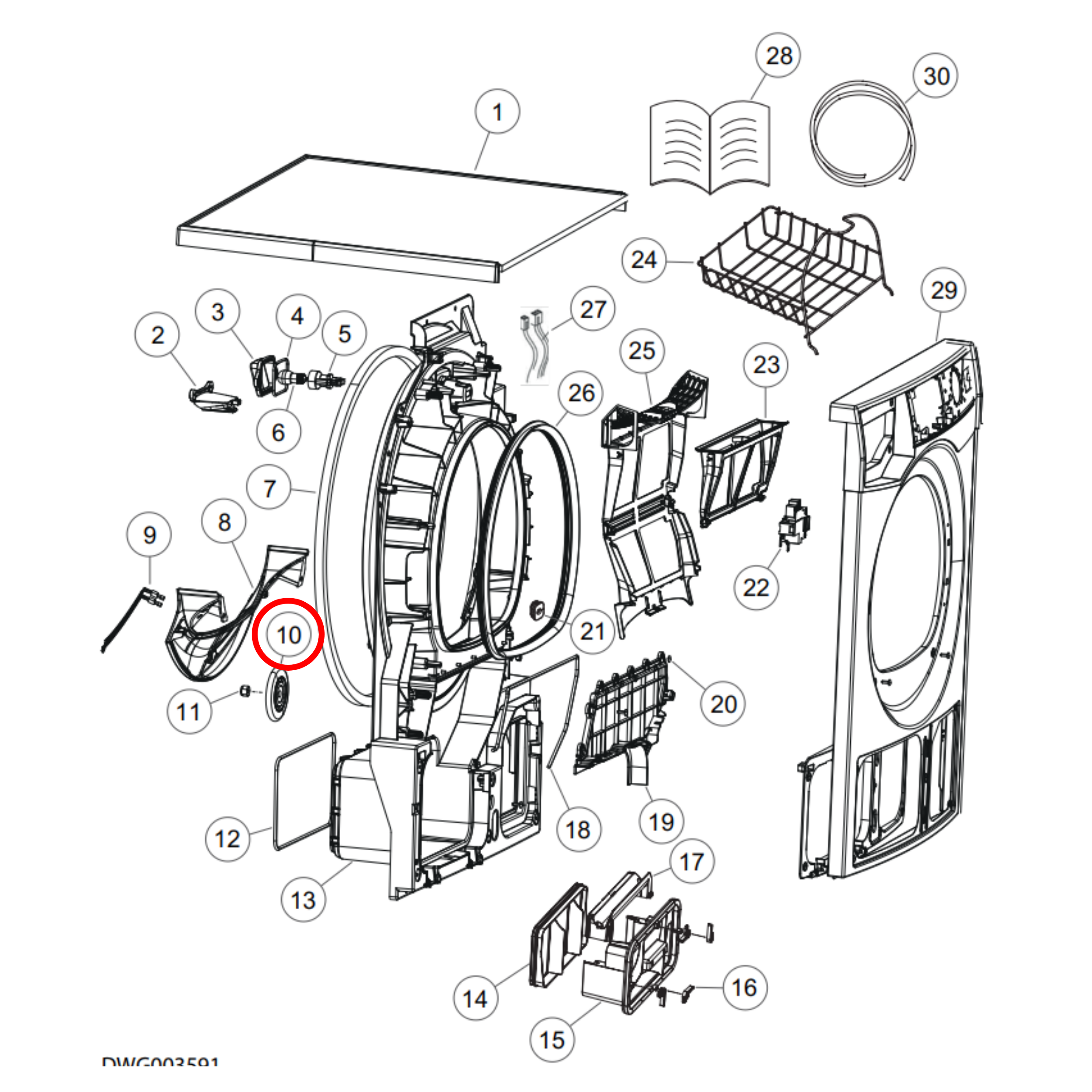 H0180800201AB Fisher & Paykel Dryer Bearing Front Drum Guide Roller Pack Of 2
