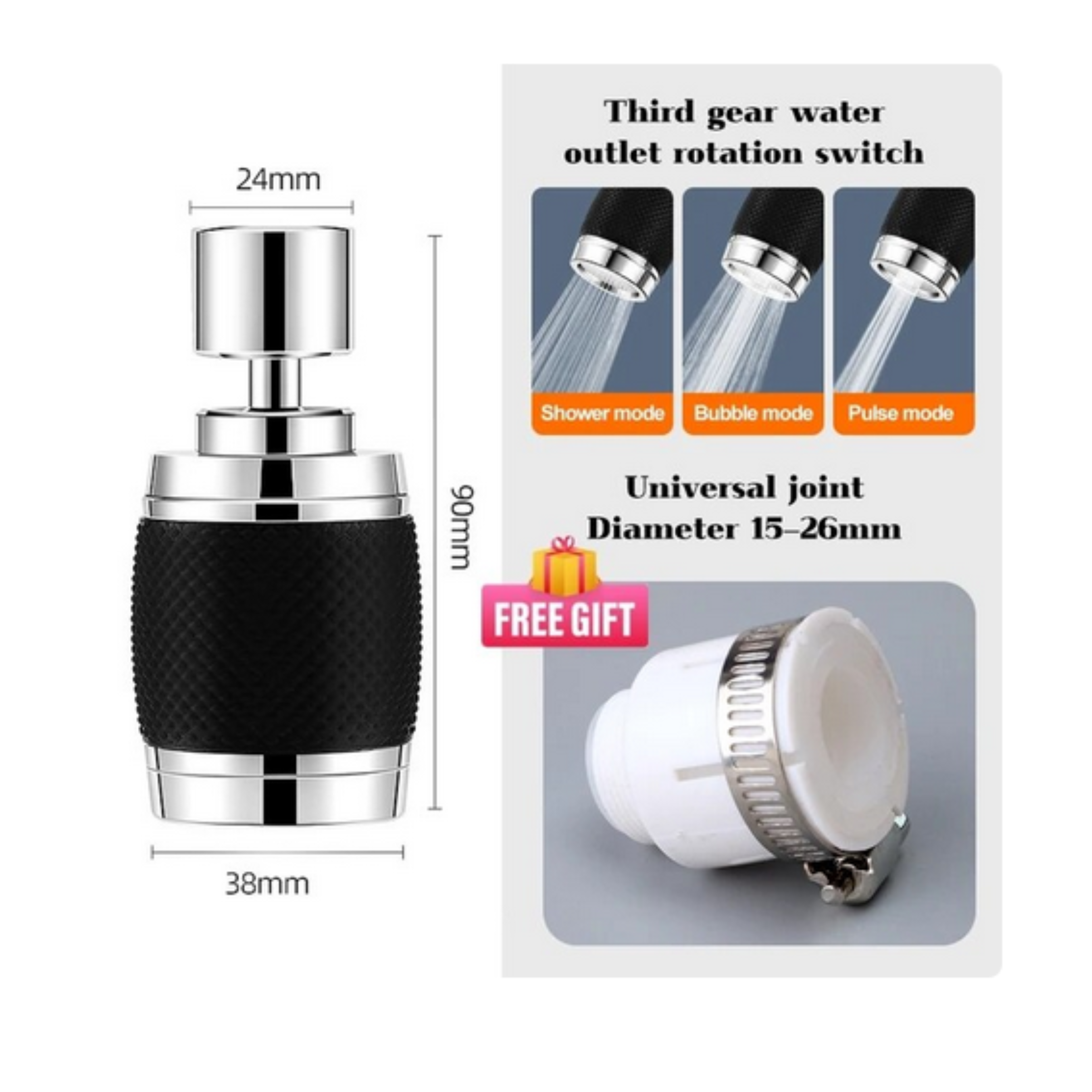 Kitchen Faucet Filter Aerator 360 Degree Rotable Spray