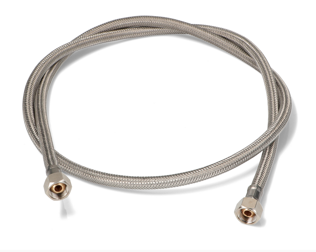 X2552IU 1.5M Coffee Machine Flexible Inox Hose Striaght 3/8 x 3/8 BSP Female to suit Coffee Machines DN8