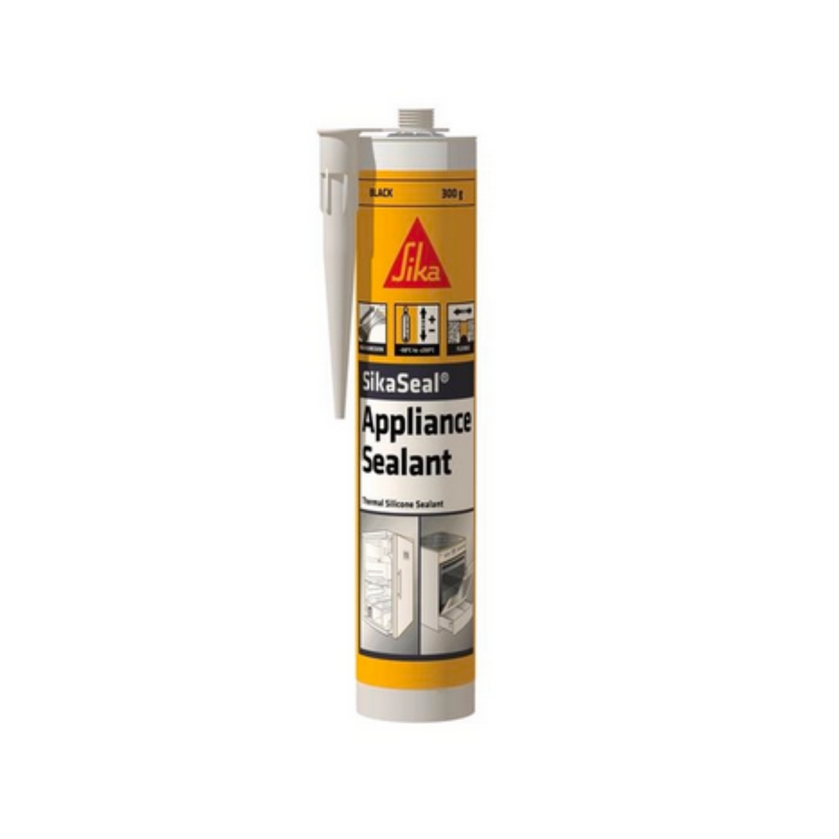 300g Black Sikaseal Appliance Silicone Sealant to suit Sika